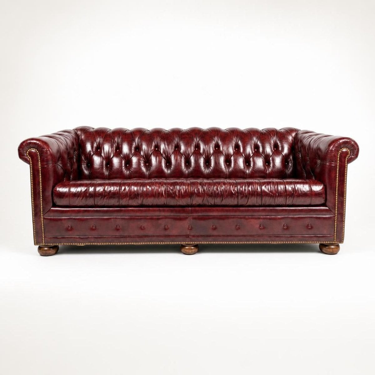 Hancock & Moore oxblood leather Chesterfield sofa